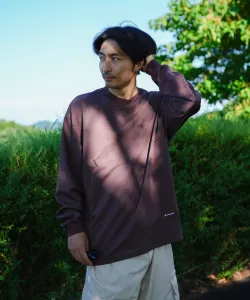 Футболка с длинными рукавами из гибридной шерсти в полоску и сетчатым рисунком