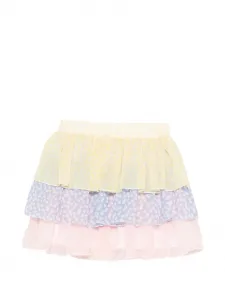 Многоярусная юбка с цветочным принтом Stella Mccartney Kids, желтый