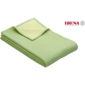 Плед для дома Cotton Pur в модных цветах Ibena, светло-зеленый
