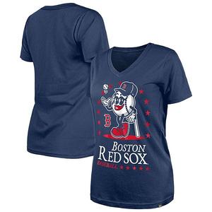 Женская футболка с V-образным вырезом Little Miss 2 Boston Red Sox в темно-синем цвете New Era