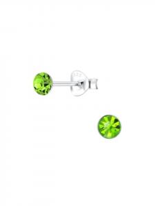 Серьги-гвоздики с кристаллами, перидот 4 мм Alexander York