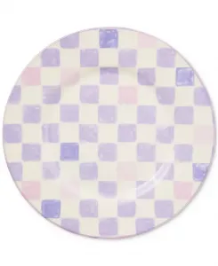 Тарелка в клетку сиреневого цвета Mackenzie-Childs, purple