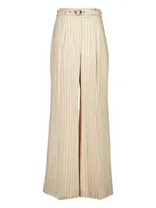 Брюки в тонкую полоску с поясом Zimmermann, нейтральный