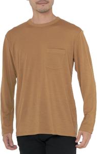 Футболка с длинным рукавом Icebreaker, терморегулирующая, мериносовая шерсть, удобная, унисекс, 150% мериносовая шерсть, длинный рукав, карман, IT62371, унисекс для взрослых, рыжий