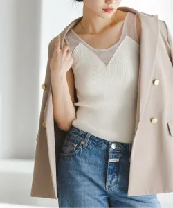 Прозрачная комбинированная трикотажная майка с чашечками Noble, цвет White