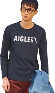 Футболка Eggl RP Casual с длинными рукавами и логотипом, защищающая от УФ-излучения Aigle, темно-синий