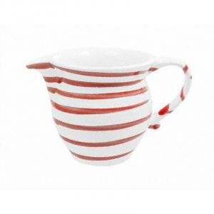 Гладкий молочник с красным пламенем 0,3 л/высота: 9,5 см Gmundner Keramik, бело-красный