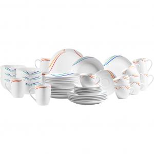 Сервис Сервиз посуды Ciliana разноцветный декор, 42 предмета, на 6 персон Mäser, белый/оранжевый/красный/синий