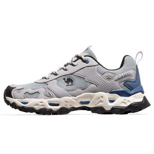 CAMEL Амортизирующие противоскользящие износостойкие дышащие легкие треккинговые туфли мужские светло-серый/хаки, цвет Light Gray/Army Green