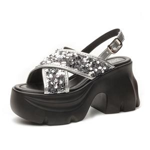 Сандалии с одним ремешком, 8 см, женские Shangjinni, Silver