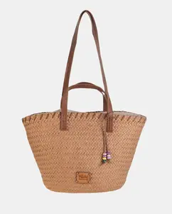 Сумка-корзина из натурального волокна с молнией Kbas, светло-коричневый