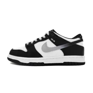 Nike Dunk Silent White Leather Cushioning Low top Skateboard Shoes Women's Black White