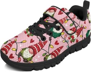 Детские спортивные кроссовки для девочек на рождественскую тематику с застежкой-липучкой, милым принтом, из дышащей сетки, для малышей и детей постарше, размер US 10.5-2.5 Watdotory, Dwarfs&light