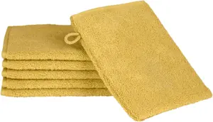 Рукавицы для мытья ROSS "Чувственная кожа", (6 шт.), обработанные маслом алоэ вера 16х22 см (6 шт.), цвет senf