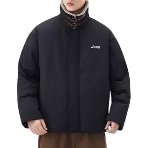 Пуховик Unisex Lapel Thickened Others Jeep, черный