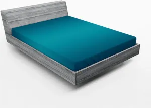 Простыня на резинке ABAKUHAUS Ombre, темно-синий, тропический океан - дизайн в стиле экзотических стран - современная цифровая печать, 180 x 200 см, цвет "Peter Blue" Abakuhaus