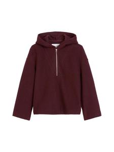 Свободная толстовка с капюшоном на молнии темно-бордового цвета Marc O'Polo DENIM