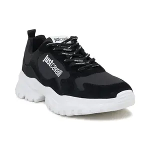 Кроссовки с добавлением кожи Just Cavalli, черный