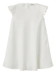Платье с оборками и короткими рукавами Il Gufo, белый