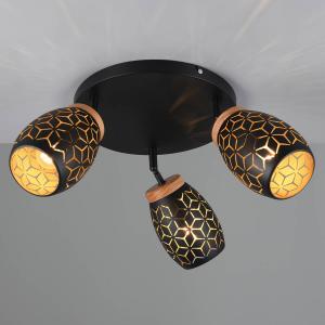 Потолочный светильник Reality Leuchten Bidar, железо - черное - количество языков пламени: 3