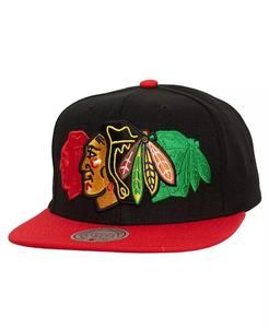 Мужская черная бейсболка Chicago Blackhawks Soul Triple Up Snapback Mitchell & Ness