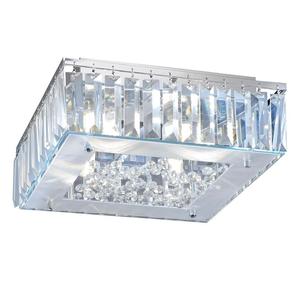 Потолочный светодиодный светильник, железо, хром, прозрачные кристаллы, L 30см etc-shop, серебро