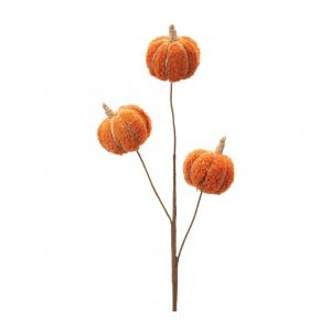 Декоративная веточка Melrose International Plush Fall Pumpkin, 2 штуки, оранжевый