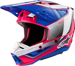 Мотокроссовый шлем Alpinestars s-m5 sail 2024, White/Pink/Blue