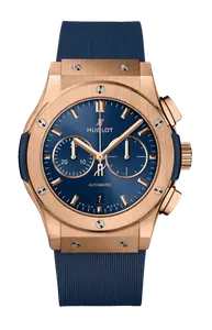 Часы classic fusion chronograph king gold blue 42 мм Hublot