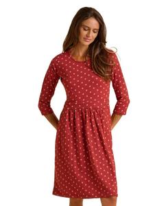 Женское платье миди Freya с рукавами 3/4 и вышивкой Brakeburn, Red