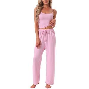 Женский комплект пижамы с регулируемыми бретелями и широкими брюками на резинке с карманами Inspire Chic, Pink
