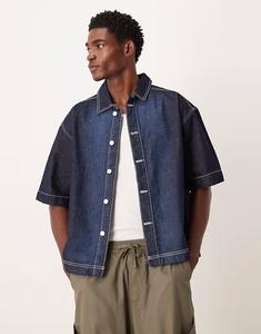 Рубашка свободного кроя свободного кроя цвета индиго Asos Design
