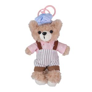 Медвежонок-брелок плюшевый с печеньем и попурри весенним, модный, высота 15 см, длина 15 см X3COMMUNE, розовый