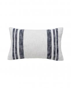 Декоративная подушка Morgan Onyx из полосатой ткани шамбре, прямоугольной формы, 14 x 22 дюйма carol & frank, Black
