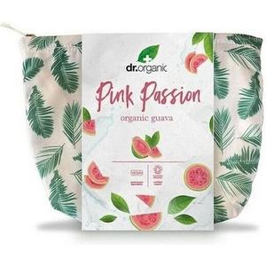 Промо-набор Dr. Organic Pink Passion Organic Guava — включает шампунь 265 мл, гель для душа 250 мл, гель для лица 150 мл и косметичка Dr Organic