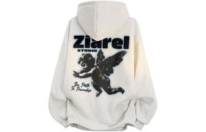 Толстовка Unisex Hooded Moderate Heavyweight ZIAREL, белый heather серый