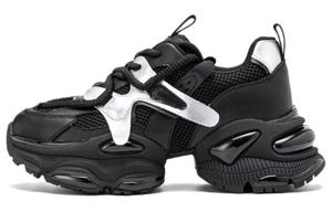 Амортизирующие износостойкие низкие массивные кроссовки женские AOKANG, черный серебристый