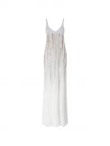 Платье из ламе без рукавов с эффектом пламени Missoni, белый