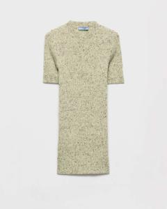 Джемпер с короткими рукавами и круглым вырезом Prada, пудрово-голубой