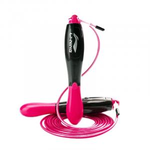 Электронная скакалка для аэробики и сжигания жира для взрослых с контроллером ABS трос стальная проволока ПВХ примерно 2,8 м LINING, черный