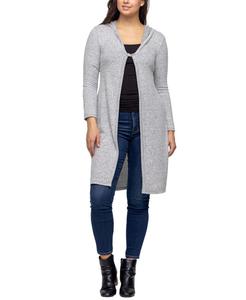 Женский кардиган-накидка с длинными рукавами и капюшоном длиной до колена 24seven Comfort Apparel, Grey