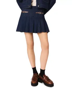 Короткая джинсовая юбка с подкладкой Maje, синий