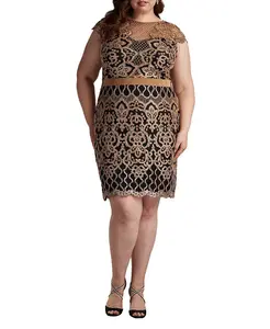 Платье Miranda с вышивкой пайетками - БОЛЬШИЕ РАЗМЕРЫ Tadashi Shoji, золотой