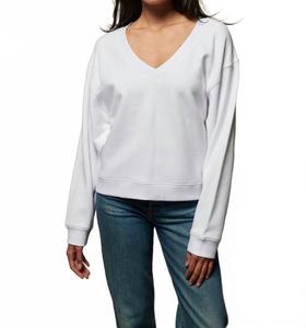 Белый свободный топ Wyatt с V-образным вырезом Nation Ltd, белый