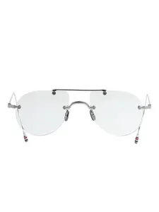 Очки в круглой оправе Thom Browne Eyewear, серебяный