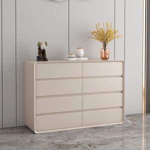 Mikemijia Комод 100х40х81 см для спальни и гостиной из массива дерева с запеченной эмалью, 8 ящиков
