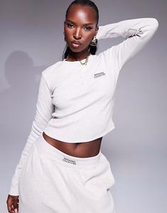 Топ-хенли с длинными рукавами в рубчик от ASOS Weekend Collective в овсяном цвете, комплект