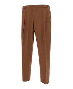 Коричневые шерстяные мужские брюки Briglia, коричневый