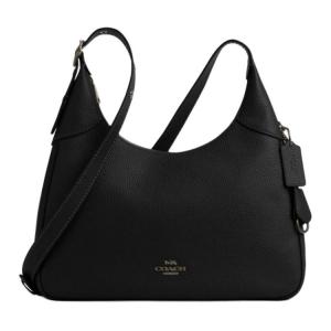 COACH Кожаная сумка через плечо под мышку большая женская черная