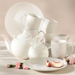 KONSIMO Чайный сервиз AD BELLA из 14 предметов на 6 персон, фарфор, цвет экрю